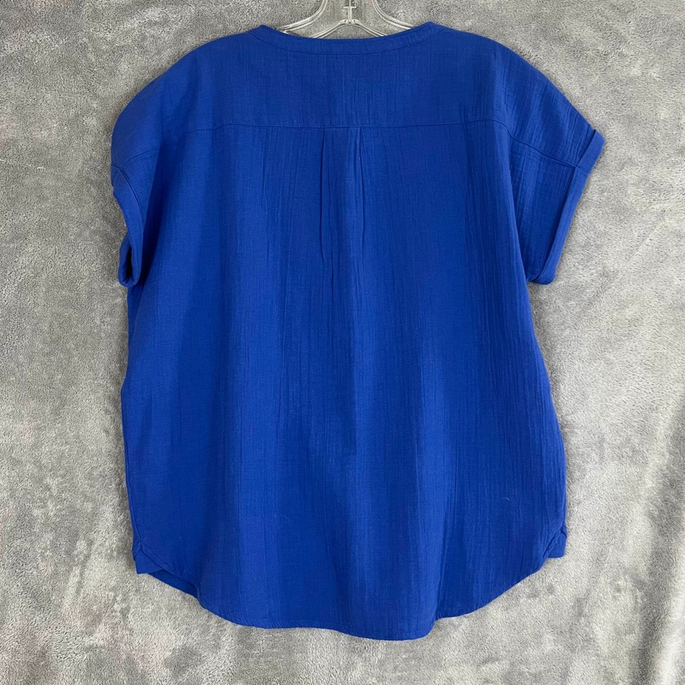 Quince 100% Organic Cotton Gauze Roll Sleeve Shirt Womens S Minimalist - Picture 8 of 9